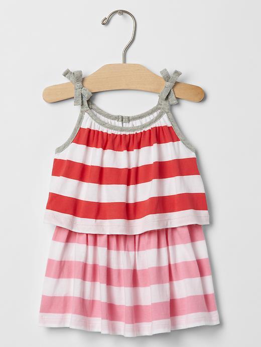 Gap Stripe Two Tier Dress - Rose Bush