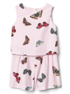Gap Butterfly Double Layer Romper - Light Peony