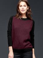 Gap Women Marled Front Pullover Sweater - Pinot Noir