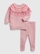 Baby Print Sweater Dress Outfit Set