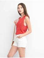 Gap Women Lace Up Sweater Tank - Red Heather