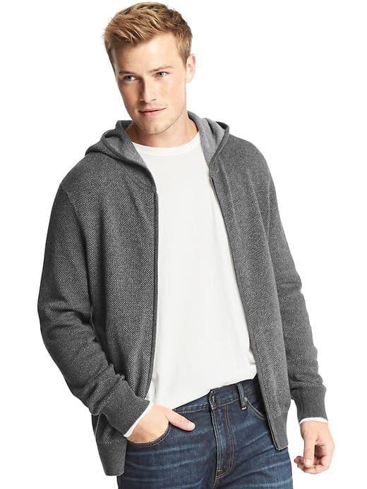 Gap Men Soft Full Zip Hoodie - Charcoal Gray