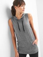 Gap Women Brushed Jersey Sleeveless Hoodie - Medium Grey