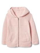 Gap Garter Zip Sweater Hoodie - Milkshake Pink