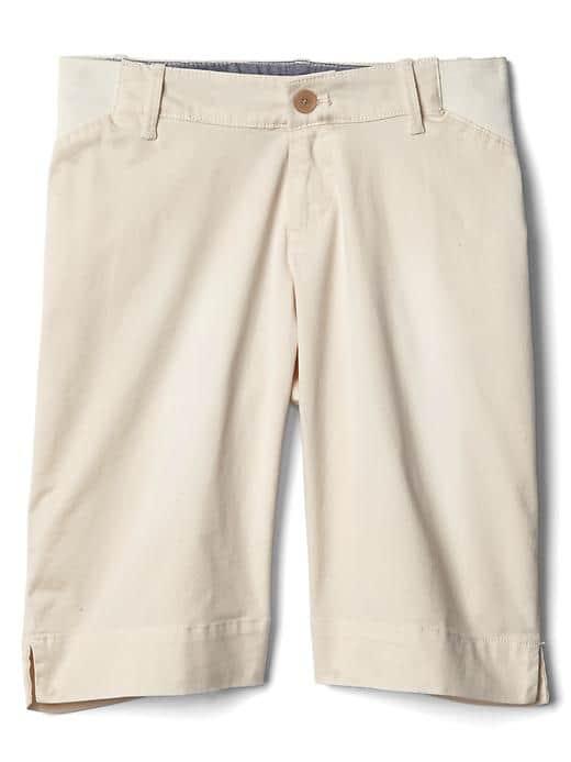 Gap Women Inset Panels Twill Bermuda Shorts - Stone