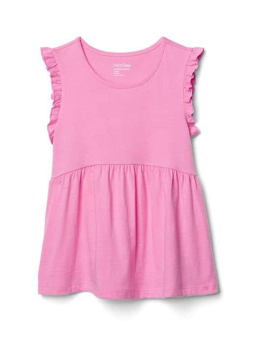 Gap Flutter Peplum Tee - Neon Light Pink