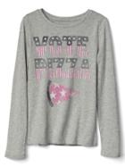 Gap Embellished Graphic Long Sleeve Tee - Heather Gray