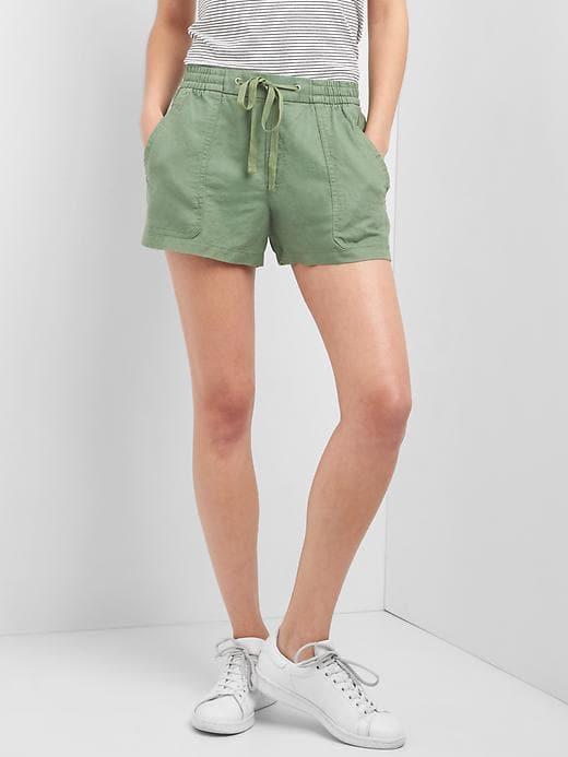 Gap Linen Cotton Utility Shorts - Twig