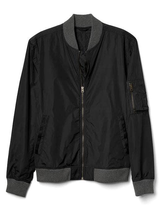Gap Men Lightweight Bomber Jacket - True Black