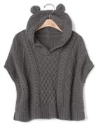 Gap Cable Knit Bear Poncho - Sparkle Heather Gray