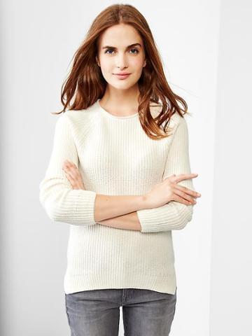 Gap Women Raglan Sweater - Chalk