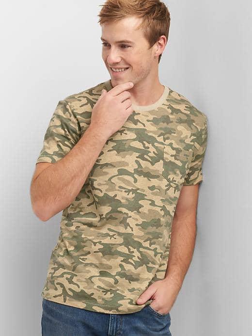 Gap Men Short Sleeve Crewneck Pocket Tee - Camouflage