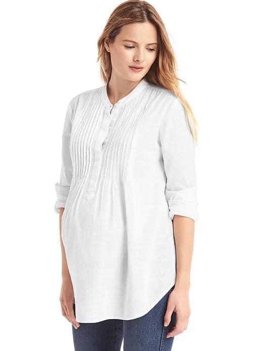 Gap Stripe Pintuck Popover - Optic White
