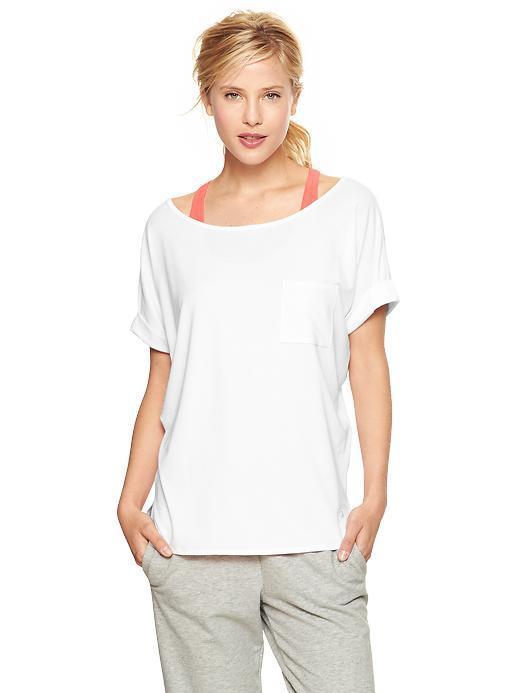 Gap Gapfit Breathe Roll Sleeve T - White