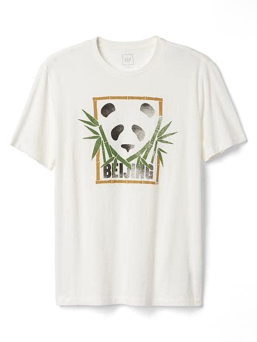 Gap Men Short Sleeve Graphic Tee - Beijing Panda