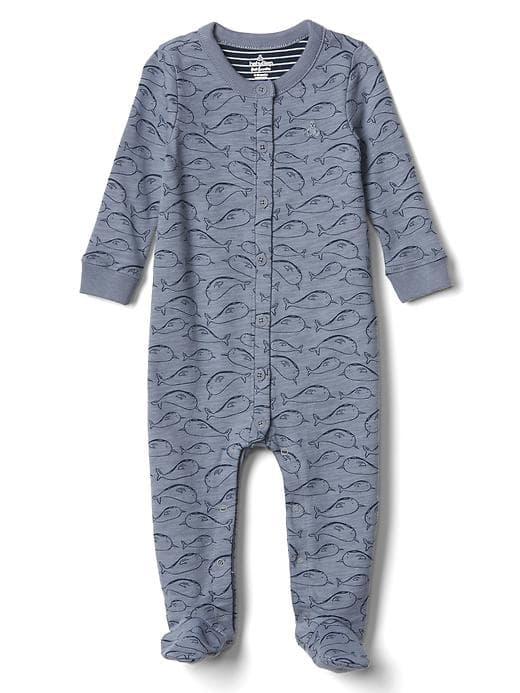 Gap Narwhal Footed One Piece - Blue