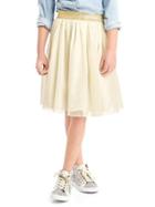 Gap Women Shimmer Waist Tulle Skirt - Ivory Frost