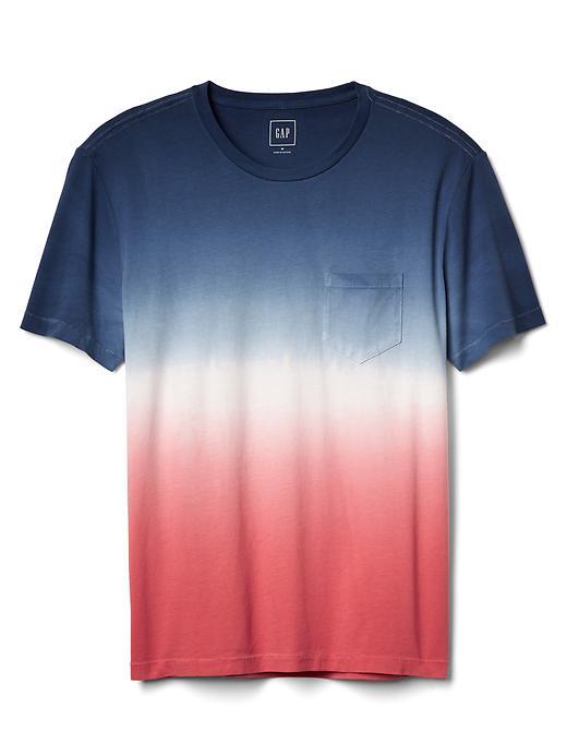 Gap Men Dip Dye Pocket Tee - Red/navy