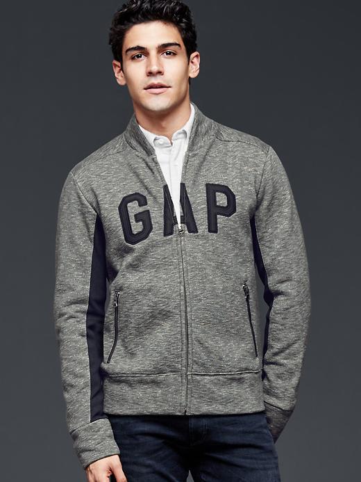 Gap Men Arch Logo Marled Bomber - Flint Grey