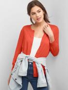 Gap Women Three Quarter Sleeve Cardigan - Heather Red