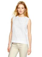 Gap Women Embroidered Circle Top - White