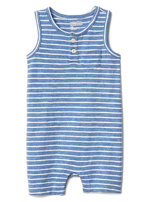 Gap Stripe Tank Shorty One Piece - Blue Heather