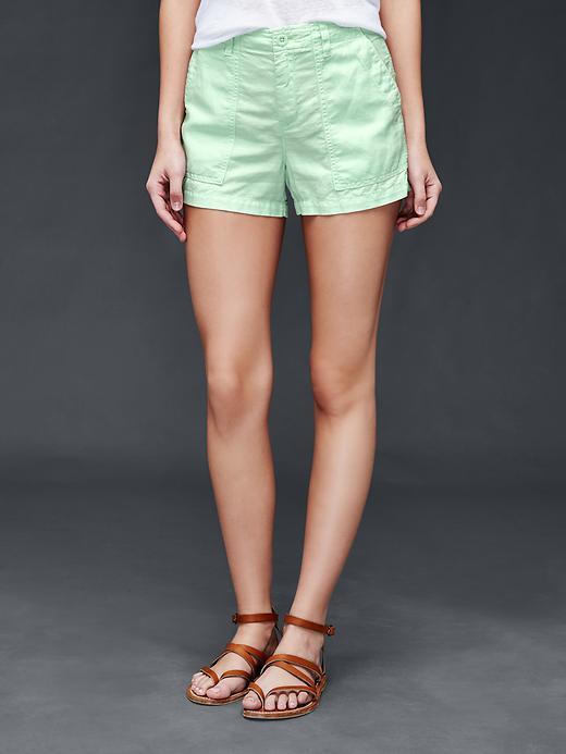 Gap Women Linen Cotton Utility Shorts - Mint Sorbet