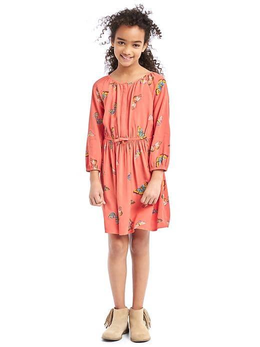 Gap Women Butterfly Button Shirtdress - Fire Coral