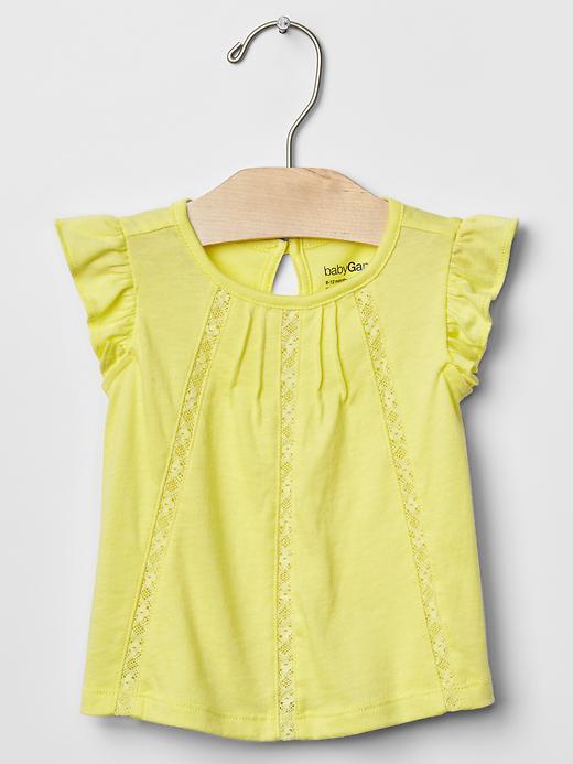Gap Lace Trim Flutter Top - Fresh Yellow