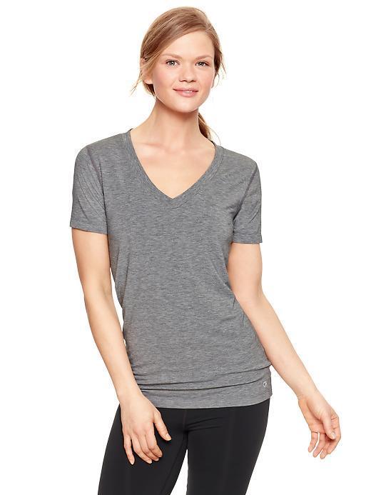 Gap Gapfit Breathe V Neck T - Heather Grey