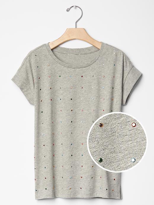 Gap Sequin A Line Tee - Grey Heather