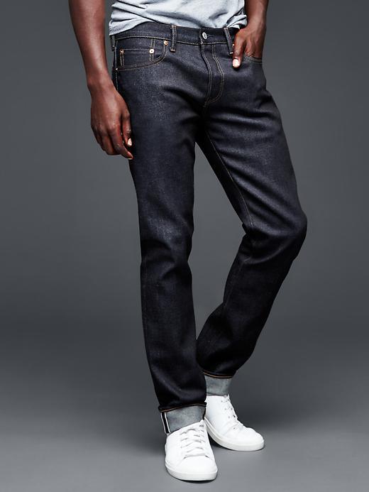 Gap Men 1969 Selvedge Stretch Skinny Fit Jeans Raw Indigo - Raw
