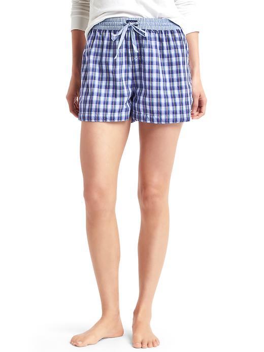 Gap Women Plaid Sleep Shorts - Mini Plaid Blue