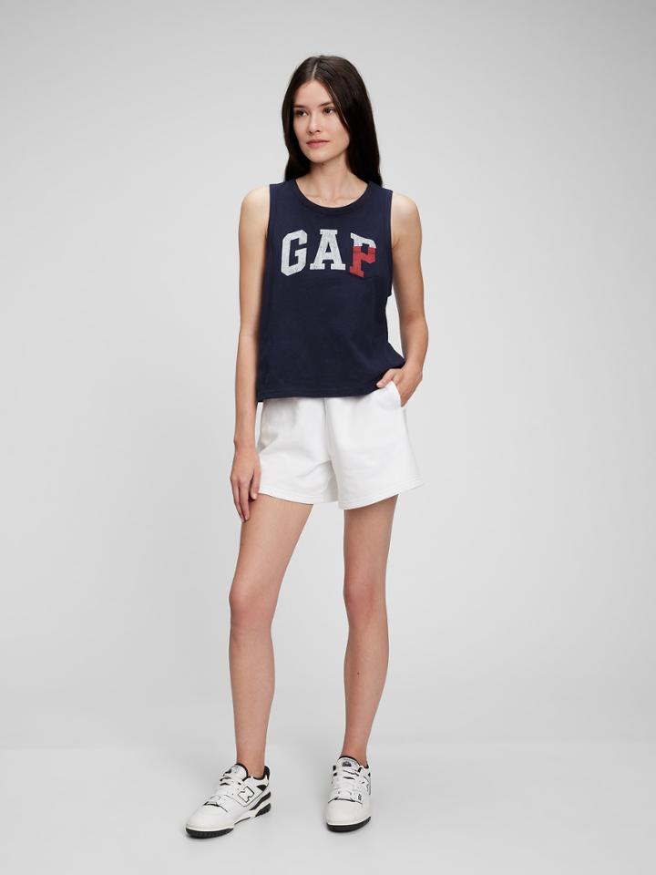Gap Logo Cropped Muscle Tank Top
