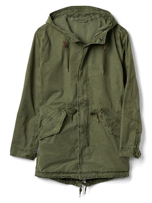 Gap Men Fishtail Parka - Desert Cactus