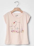 Gap Jungle Embroidered Graphic Tee - Fading Peach