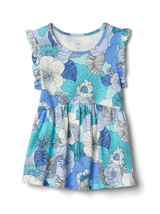 Gap Print Flutter Peplum Top - Blue Floral