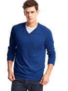 Gap Men Wool V Neck Sweater - Bold Blue