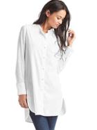 Gap Women Oxford Band Collar Tunic - White