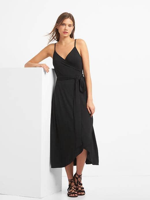 Gap Women Cami Wrap Dress - True Black