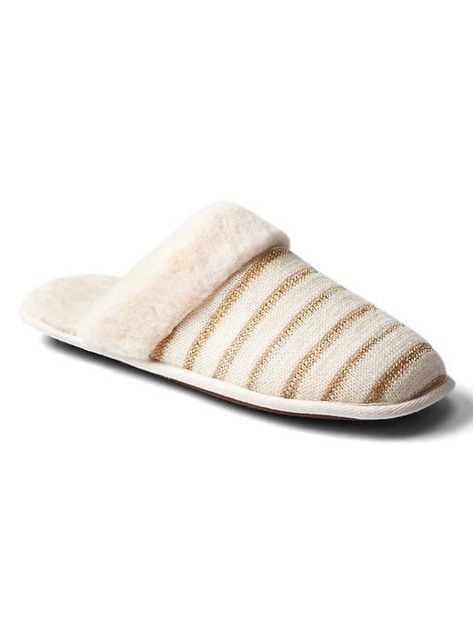 Gap Women Sweater Print Slippers - Gold Stripe