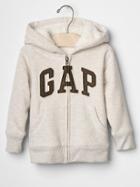 Gap Cozy Logo Zip Hoodie - Oatmeal Heather