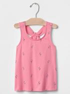 Gap Summer Print Keyhole Tank - Flamingo