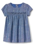 Gap Silver Star Chambray Dress - Medium Wash