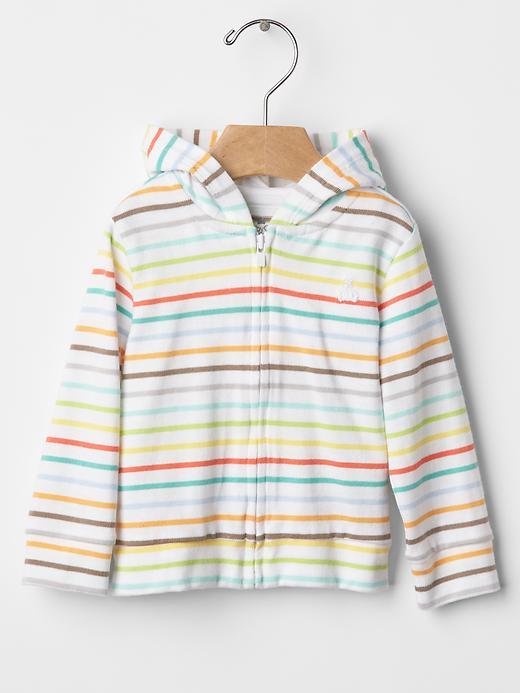 Gap Rainbow Stripe Bear Hoodie - Multi Stripe