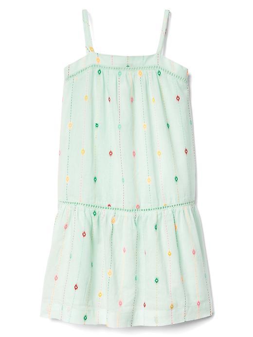 Gap Dotty Dobby Spaghetti Dress - Aqua Sea