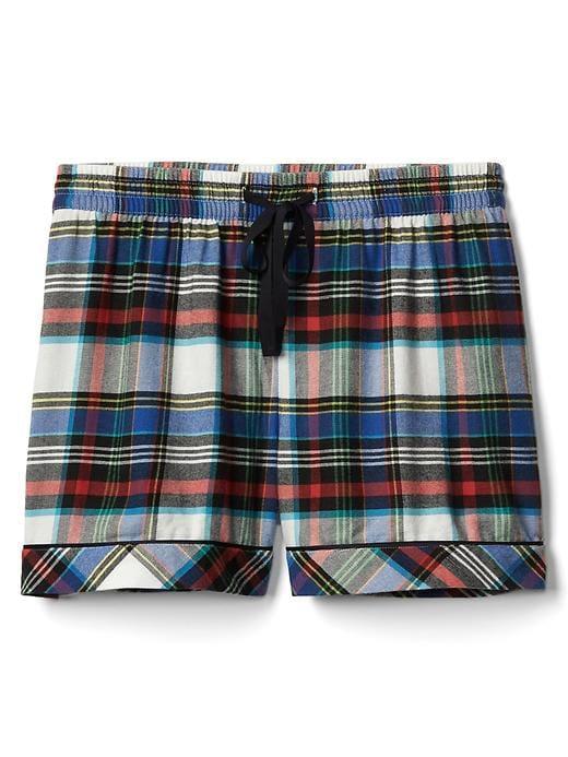 Gap Women Lodge Flannel Sleep Shorts - Blue White Plaid