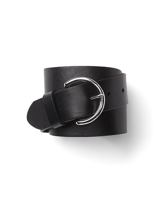Gap Women Leather Contour Belt - True Black