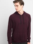 Gap Men Brushed Tech Jersey Hoodie - Pinot Noir