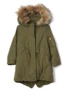 Gap 3 In 1 Fur Parka - Army Jacket Green